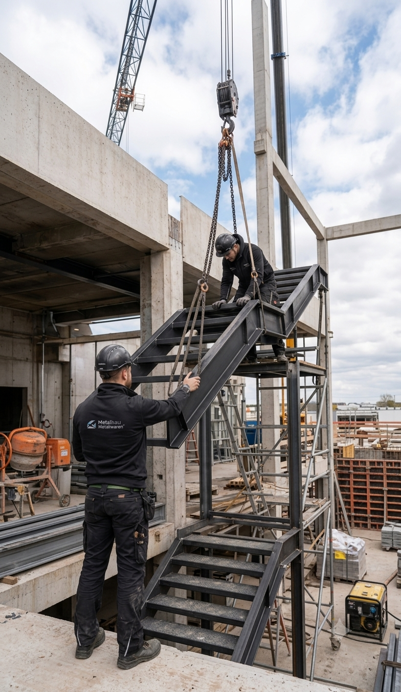 Montage – Einbau der Stahlkonstruktion